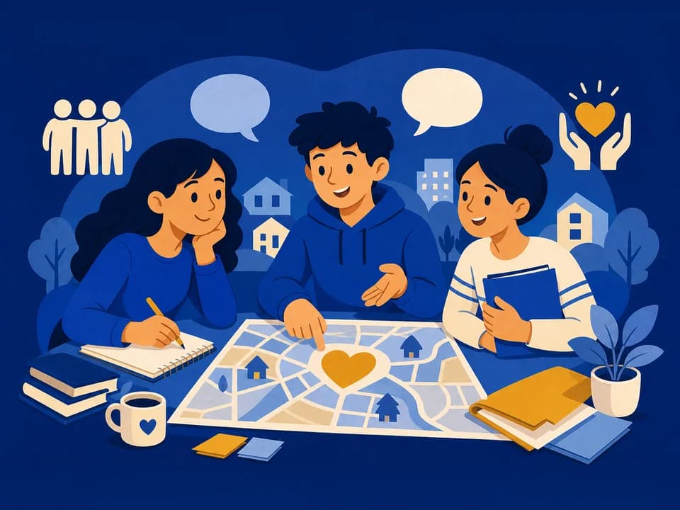 Ilustración de Trabajo Social para la galería de oferta académica